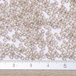MIYUKIラウンドロカイユビーズ  日本製シードビーズ  （rr3191)シルバーライニングライトブラッシュab  11/0  2x1.3mm  穴：0.8mm  約1100PCS /ボトル  10 G /ボトル&nbsp;SEED-JP0008-RR3191