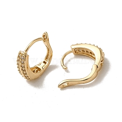 Brass Micro Pave Cubic Zirconia Hoop Earring&nbsp;EJEW-L271-02KCG-03