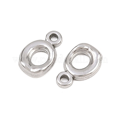 304ステンレスペンダント  楕円形のチャーム  ステンレス鋼色  12.5x8x2mm  穴：1.2mm&nbsp;STAS-L317-25P