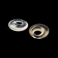 天然ホワイトカルセドニーのフラットラウンドチャーム  13x4mm  穴：5mm&nbsp;G-P537-03A