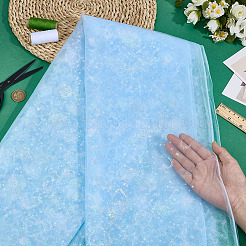 Heart Pattern Polyester Mesh Fabric&nbsp;DIY-WH0591-146B