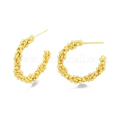 Brass Twist Rope Stud Earrings&nbsp;EJEW-G322-08MG