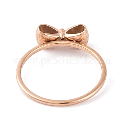 女性用304ステンレススチール蝶結び指輪  ローズゴールド  usサイズ6~9（16.5~18.9mm）&nbsp;RJEW-C086-01-RG