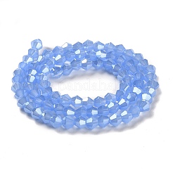 Imitation Jade Electroplate Glass Beads Strands&nbsp;GLAA-F029-J4mm-C04