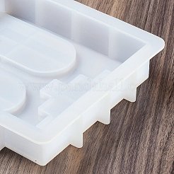 DIY シリコーン ディスプレイ金型  レジン型  粘土工芸の金型ツール  長方形  ホワイト  143x130x28mm&nbsp;SIMO-P008-10D