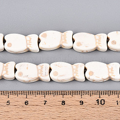合成ハウライトビーズ連売り  魚  19~20x10.5~11x5.5~6mm  穴：0.9mm  約19個/連  14.57インチ（37cm）&nbsp;G-N352-13