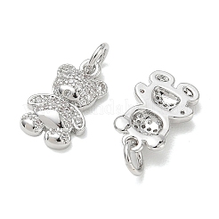 SHEGRACE Brass Micro Pave Clear Cubic Zirconia Pendants&nbsp;XGRQ3P254-633P
