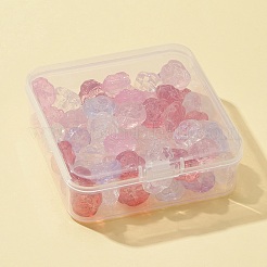64Pcs 8 Colors Transparent Electroplate & Baking Paint Glass Beads&nbsp;GLAA-FS0001-37