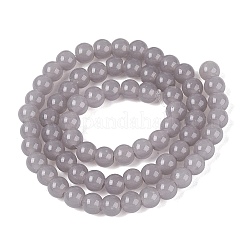 ジェイド風ガラスビーズ連売り  ラウンド  濃いグレー  6~6.5mm  穴：1.4mm  約67~70個/連  14.76インチ〜15.16インチ（37.5~38.5cm）&nbsp;GLAA-T032-J6mm-10