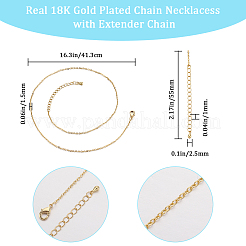 6Pcs Brass Cable Chain Necklaces Set for Men Women&nbsp;KK-BBC0009-65