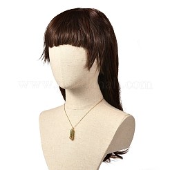 Double Pointed Mixed Stone Pendant Necklace for Girl Women&nbsp;NJEW-JN03684