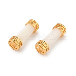 Brass Pave White Shell Beads&nbsp;KK-D113-03G