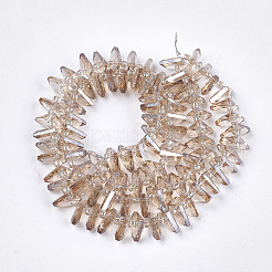 電気メッキガラスビーズセット  多面カット  ファン  バリーウッド  10x12.5x4mm  穴：1mm  約90個/連  19.2インチ&nbsp;EGLA-S176-05B-B02