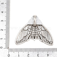 ハロウィーンチベットスタイル合金ペンダント  スカルチャームをつけた蛾  アンティークシルバー  33x40x4mm  穴：7mm&nbsp;LS-FIND-B066-01B-AS