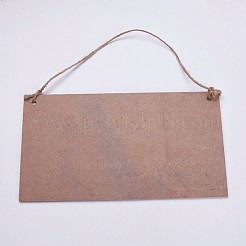 ウッドビッグサイズペンダントトップ  長方形  ブラック  260x140x3mm  穴：7mm&nbsp;WOOD-F005-27