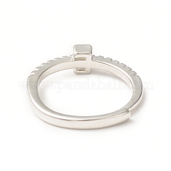 Clear Cubic Zirconia Initial Letter Adjustable Ring&nbsp;RJEW-C052-01P-E