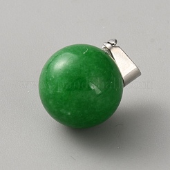 Dyed Natural Malaysia Jade Round Sphere Pendants&nbsp;G-WH0030-47G
