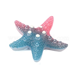グラデーションカラー不透明樹脂デコデンカボション  ヒトデ  ショッキングピンク  50x50x13.5mm&nbsp;CRES-P036-01B-04