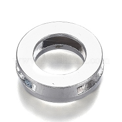 合金文字スライドチャーム  クリスタルラインストーン付き  カドミウムフリー＆鉛フリー  プラチナ  文字.o  21x7mm  穴：2.5x18.5mm&nbsp;RB-F034-01O-P-RS