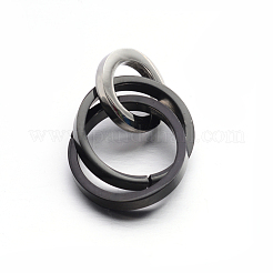 304ステンレススチールインターロッキングリングペンダント  ミックスカラー  37.5~38x21mmリング：12~21x2~3mm  内径：8mmと17.5mm。&nbsp;STAS-E090-90