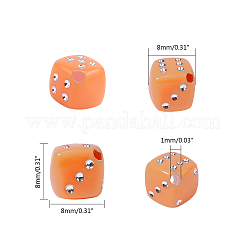 メッキアクリルビーズ  ライン入り  サイコロ  ミックスカラー  8x8x8mm  穴：1mm&nbsp;X-PACR-T006-09