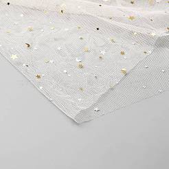 Gold Silver Star/Moon Mesh Tulle Fabric&nbsp;AJEW-WH0314-59C