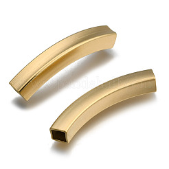 304ステンレスチューブビーズ  角穴  ゴールドカラー  40x6x6mm  穴：5x5mm&nbsp;STAS-L226-057B-G