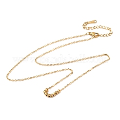 304ステンレススチール製ラウンドボールビーズペンダントネックレス（女性用）  イオンプレーティング（ip）  18KGP本金メッキ  16.14インチ（41cm）&nbsp;NJEW-K255-50G