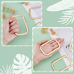 合金バッグハンドル  バッグ交換用アクセサリー  長方形  ライトゴールド  9.45x6.2x0.2cm  内径：7.95x4.7のCM&nbsp;FIND-WH0235-83
