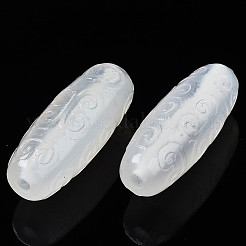 天然なグレーアゲートビーズ  染め  花柄とバレル  ホワイトスモーク  25~35x10~15mm  穴：1.4~3mm&nbsp;G-S359-340A