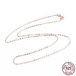 女性用 925 スターリングシルバー ケーブル チェーン ネックレス  ローズゴールド  17.72インチ（45cm）&nbsp;STER-I021-05RG