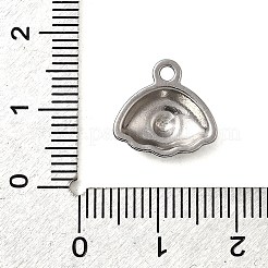 304ステンレススチールチャーム  海洋生物チャーム  ステンレス鋼色  シェル形状  13x13x3.5mm  穴：1.7mm&nbsp;STAS-B103-02A-P
