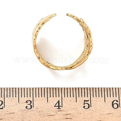 調節可能な304ステンレススチール製カフオープンリング（女性用）  ゴールドカラー  葉  調整可能  23.5mm&nbsp;LS-RJEW-Z122-03G-05