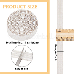 2mメタリックヤーンリボン  洋服の縫製に  銀  1/2インチ（12mm）  約2.19ヤード（2m）/ pc&nbsp;SRIB-WH0011-220B-02