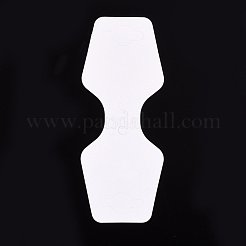 無地ペーパーディスプレーアクセサリー台紙  ネックレスとブレスレットに使用  ホワイト  95x37x0.35mm  穴：4mm&nbsp;X-CDIS-H001-04