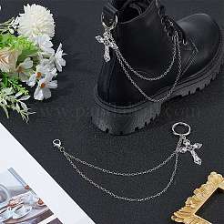 2Pcs Brass Twisted Chains Boot Strap Chains&nbsp;HJEW-BM0001-05