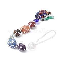 7 Chakra Nuggets Natural Gemstone Pocket Pendant Decorations&nbsp;HJEW-JM01049-02