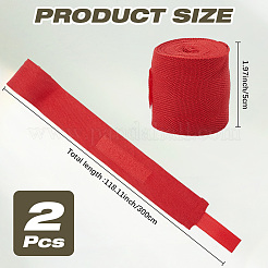 コットンボクシングハンドラップ  戦術装備  レッド  3000x48x3.5mm&nbsp;AJEW-WH20042-93A-03