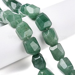 天然石グリーンアベンチュリンビーズ連売り  多面カット  ナゲット  16~17x12~13.5x10.5~13mm  穴：1.2mm  約13個/連  8.46~8.66インチ（21.5~22cm）&nbsp;G-N342-144