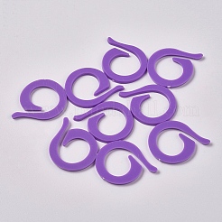 プラスチックカウントスプリットリング  ステッチマーカーリング  diy編み物ツール  パープル  27x21x1.5mm&nbsp;DIY-WH0152-24B-03