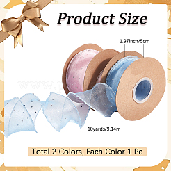 20 Yards 2 Colors Polyester Ribbon with Rhinestone&nbsp;OCOR-CY0001-36B