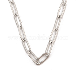 女性用304ステンレススチールペーパークリップチェーンネックレス  ステンレス鋼色  23.23インチ（59cm）&nbsp;NJEW-C011-03P-02