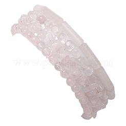 Natural Rose Quartz Beaded Stretch Bracelet Sets&nbsp;BJEW-JB10783