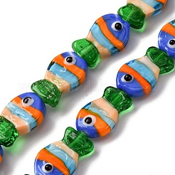 手作りランプワークビーズ  魚  ブルー  20~21x12~13x7.5~9.5mm  穴：1.5~1.6x1.5~2.5mm&nbsp;LAMP-TAC0019-01A