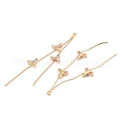 真鍮製マイクロパヴェキュービックジルコニアビッグサイズペンダントトップ  葉  18KGP本金メッキ  77x8x4mm  穴：1.6mm&nbsp;KK-C155-20G