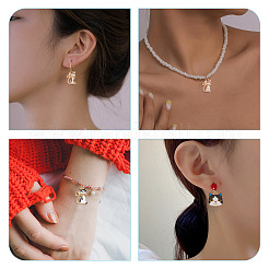 28個14スタイルプリントアロイペンダント  エナメル  ライトゴールド  猫  ミックスカラー  17~21x13~17.5x1.5~2mm  穴：2mm  2個/スタイル&nbsp;FIND-BG0001-04