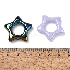 UVメッキレインボー虹色アクリルビーズフレーム  スター  ミックスカラー  27x29x7mm  穴：2.2mm&nbsp;AC-CBACF8A-01
