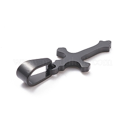 304ステンレスペンダント  クロス  レーザー切断  イオンプレーティング（ip）  電気泳動黒  19x10x1.5mm  穴：3.5x7mm&nbsp;STAS-L216-39EB