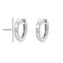 女性用スターリングシルバー製パヴェモアッサナイトフープピアス925点  銀  14x14mm&nbsp;DZ9023