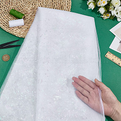 ハート柄ポリエステルメッシュ生地  服飾材料  DIYクラフト用品  ホワイト  1620x0.1mm  2m / pc&nbsp;DIY-WH0591-146A